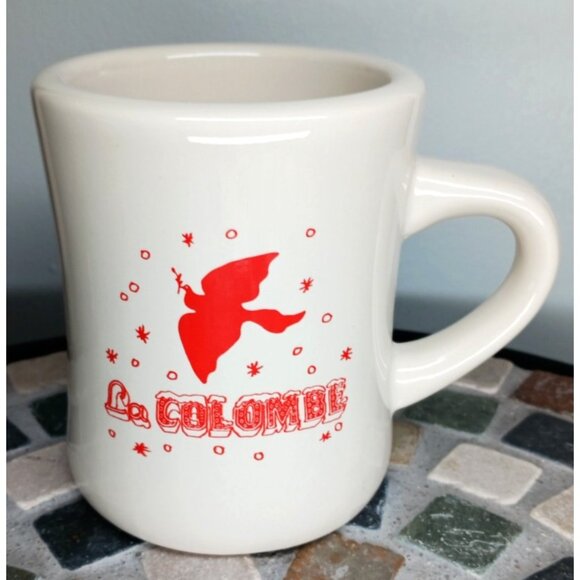LA COLOMBE Coffee Mug 10oz Thick Walled Diner Holiday Restaurant Ware Retro - Picture 9 of 9